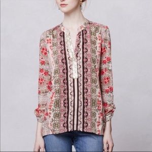 Anthropologie Tiny Devas Popover Tunic Sequin Blouse Size XS